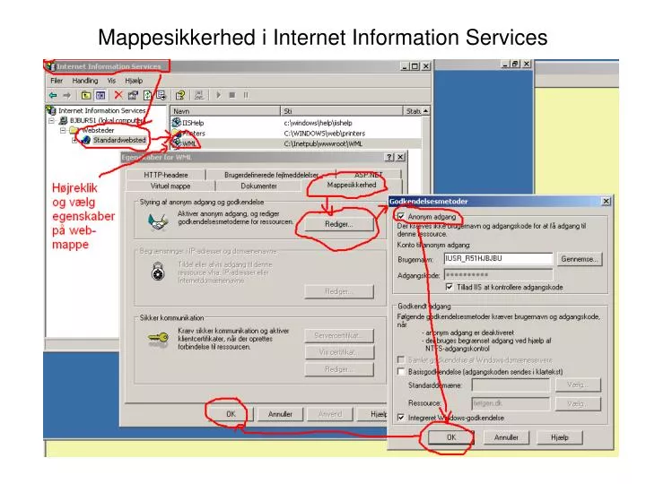 mappesikkerhed i internet information services