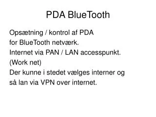 pda bluetooth