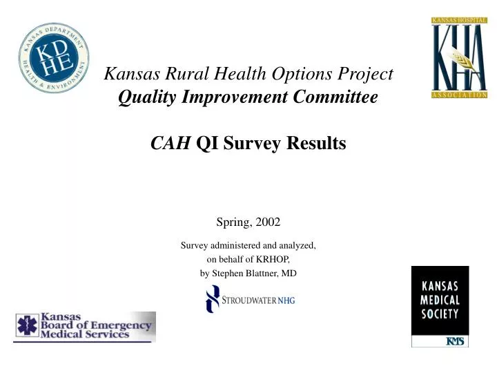kansas rural health options project quality improvement committee cah qi survey results
