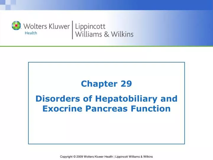 chapter 29 disorders of hepatobiliary and exocrine pancreas function