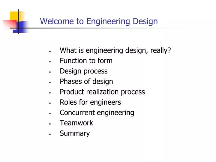 welcome to engineering design