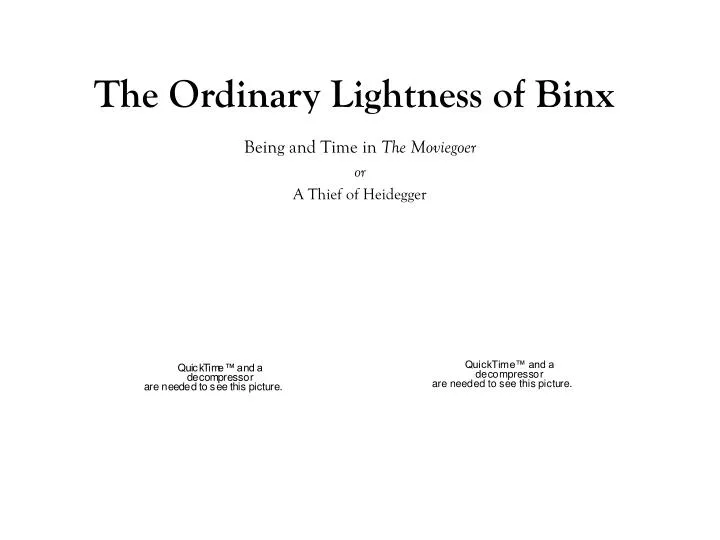 the ordinary lightness of binx
