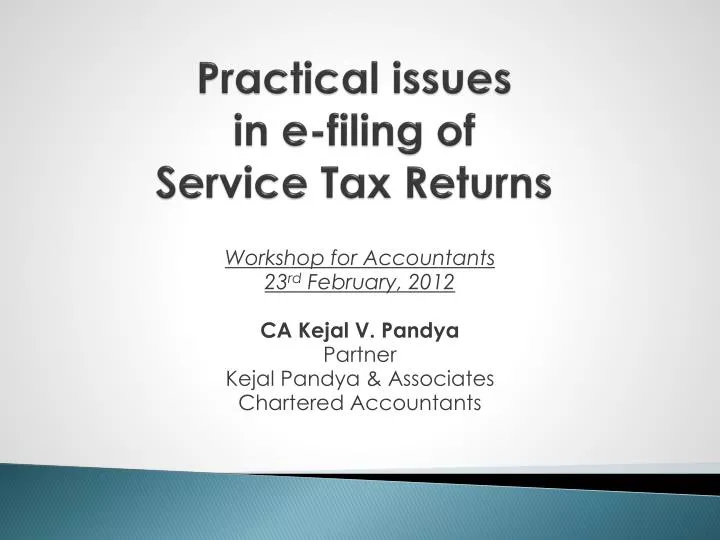 practical issues in e filing of service tax returns