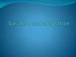 Variation and adaptation - slide 1