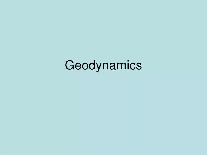 geodynamics