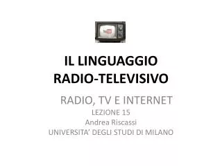 il linguaggio radio televisivo