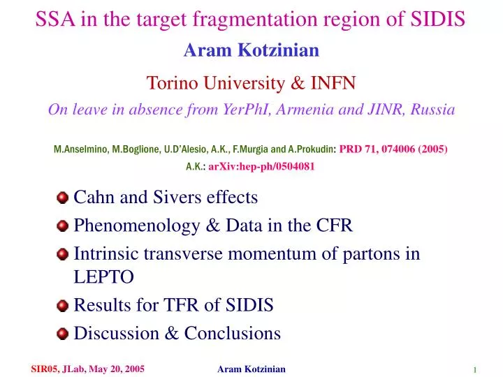 ssa in the target fragmentation region of sidis