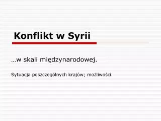 konflikt w syrii