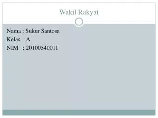 wakil rakyat