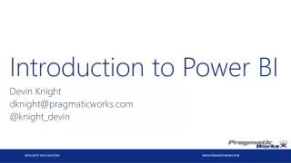 Introduction to Power BI