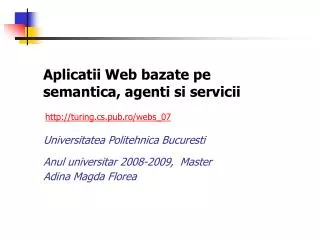 aplicatii web bazate pe semantica agenti si servicii