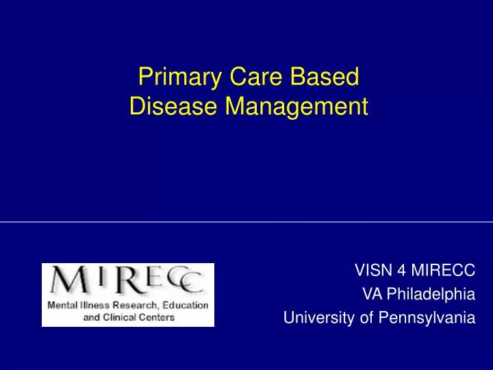 primary care based disease management