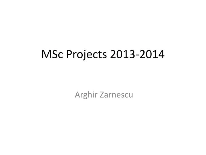 msc projects 2013 2014