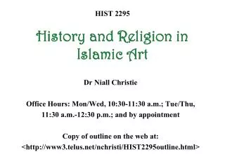 HIST 2295 History and Religion in Islamic Art