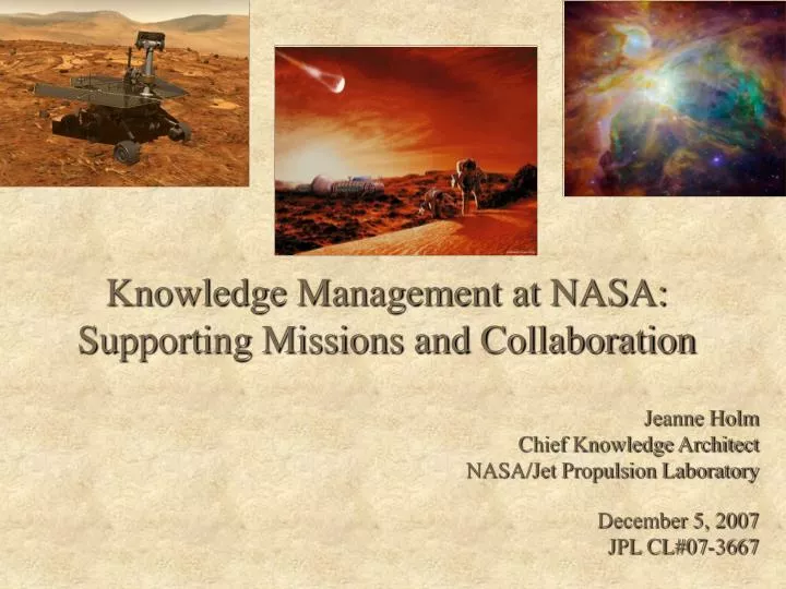 knowledge management at nasa supporting missions and collaboration