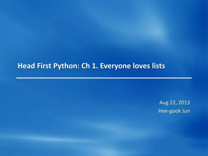 head first python ch 1 everyone loves lists