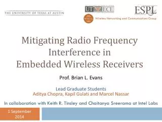 Mitigating Radio Frequency Interference in Embedded Wireless Receivers