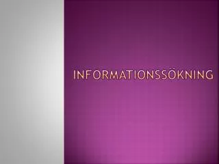 informationss kning