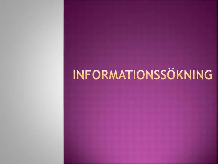 informationss kning