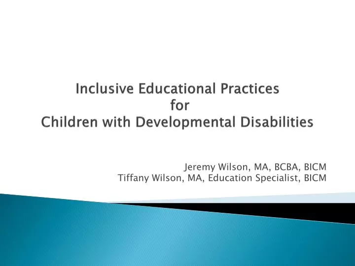 inclusive educational practices for children with developmental disabilities