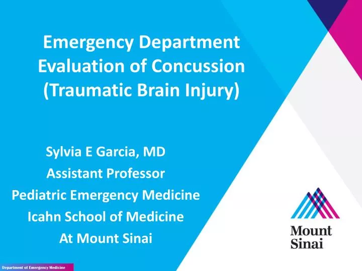 emergency department evaluation of concussion traumatic brain injury