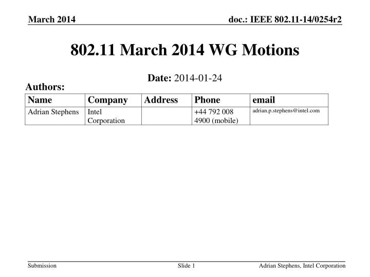 802 11 march 2014 wg motions