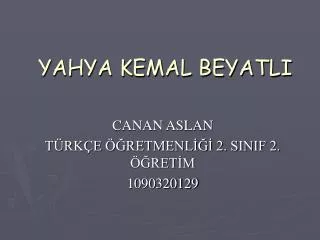 yahya kemal beyatli