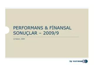performans f nansal sonu lar 2009 9