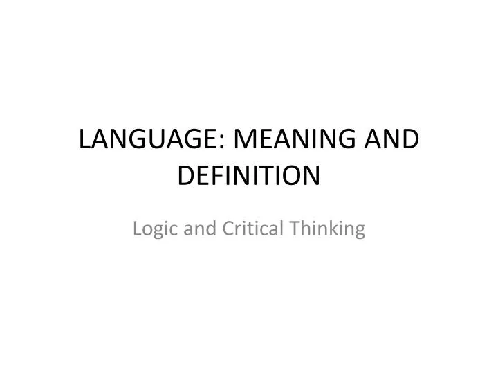 language meaning and definition