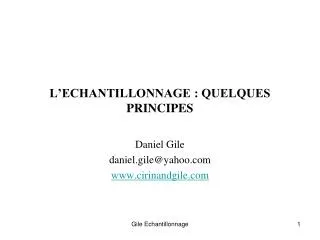 l echantillonnage quelques principes
