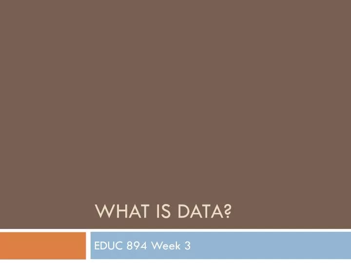 what is data