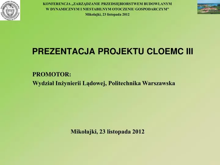 prezentacja projektu cloemc iii