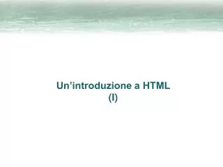 un introduzione a html i