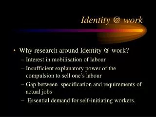 Identity @ work