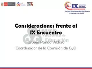 consideraciones frente al ix encuentro