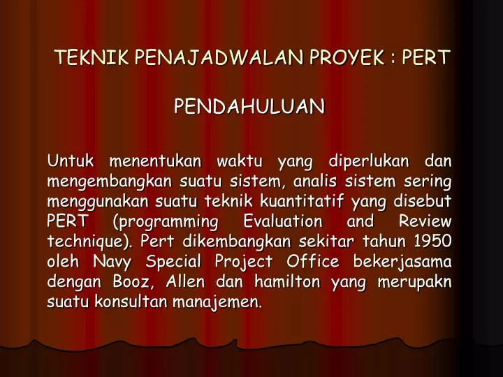 teknik penajadwalan proyek pert