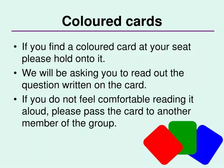 coloured cards