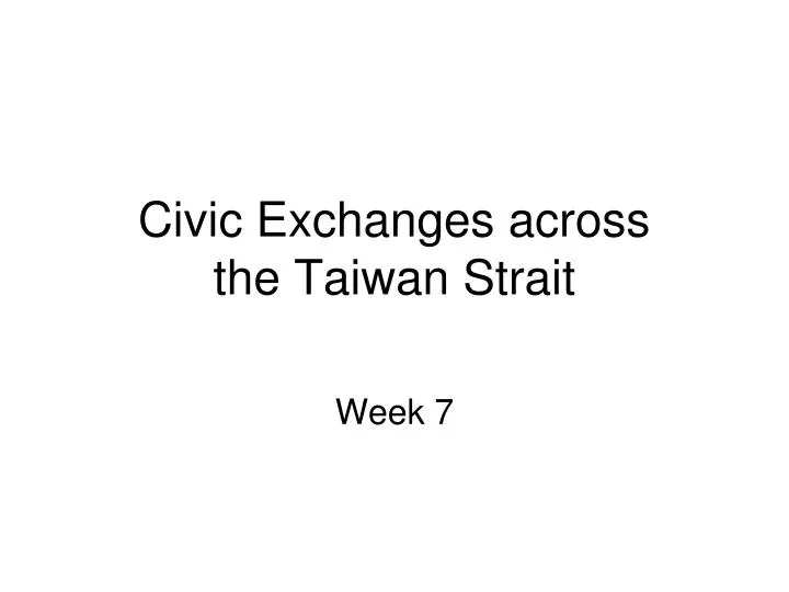 civic exchanges across the taiwan strait