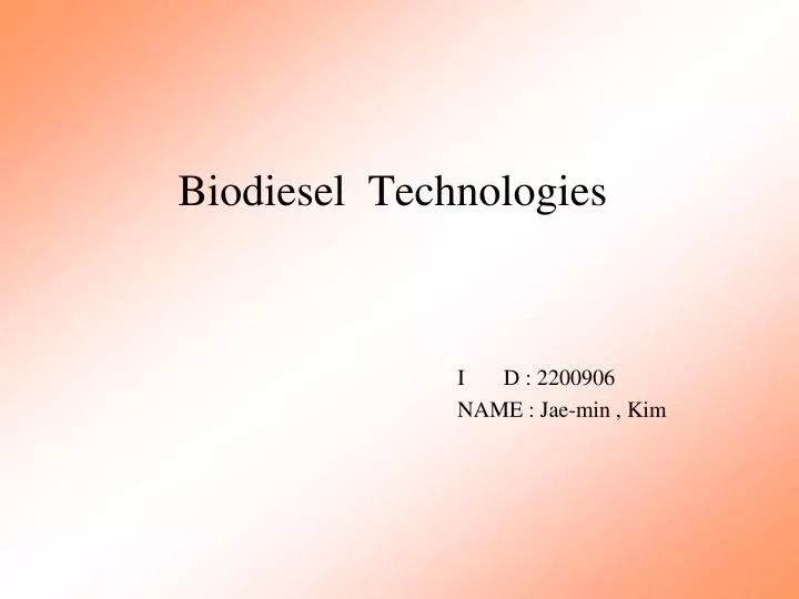 biodiesel technologies