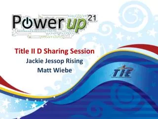 title ii d sharing session jackie jessop rising matt wiebe