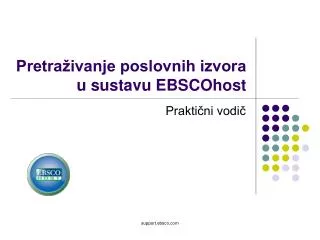 pretra ivanje poslovnih izvora u sustavu ebscohost