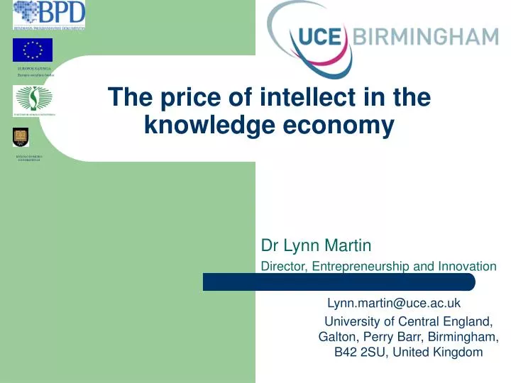 the price of intellect in the knowledge economy