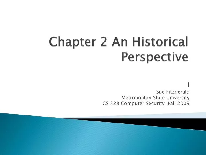 chapter 2 an historical perspective