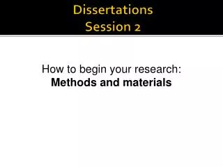Dissertations Session 2