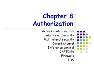 Chapter 8 Authorization