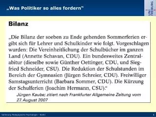 was politiker so alles fordern
