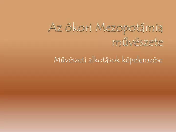 az kori mezopot mia m v szete