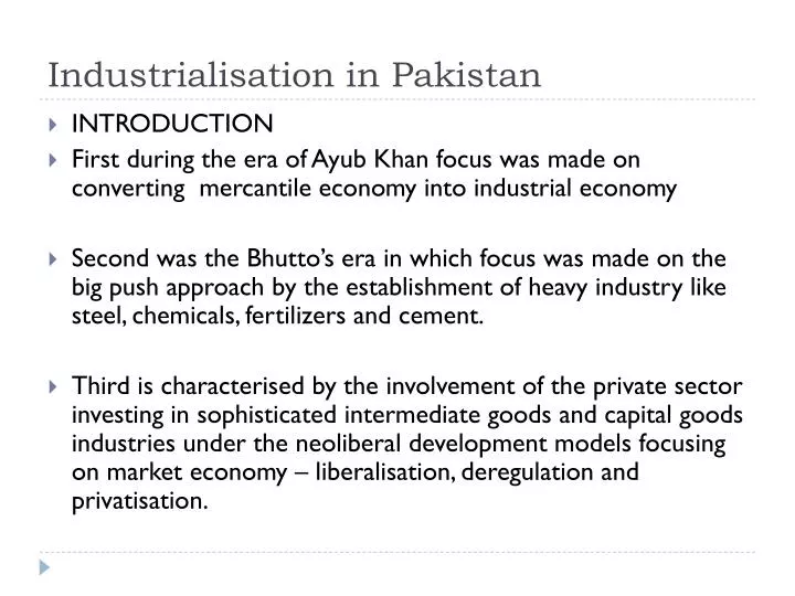 industrialisation in pakistan