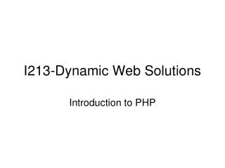 I213-Dynamic Web Solutions