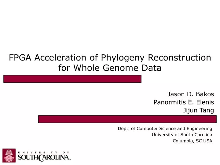 fpga acceleration of phylogeny reconstruction for whole genome data